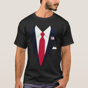 Funny Usa President Trump Suit Easy Halloween Cost T-Shirt