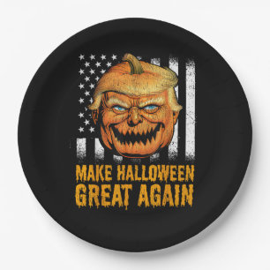 Funny Usa Trumpkin Make Halloween Great Again Paper Plate