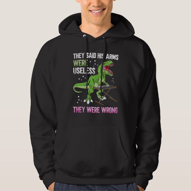 Funny Useless Arms T Rex Pianist Hoodie (Front)