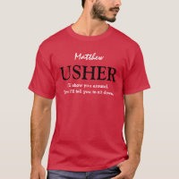 Funny Usher Customisable Wedding Party V03 RED