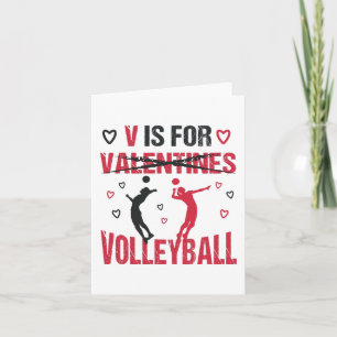 Funny V is for Volleyball Valentine's Day Gift Card