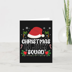 Funny Vacation Christmas In July Squad Xmas Santa Card