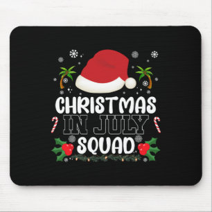 Funny Vacation Christmas In July Squad Xmas Santa  Mouse Pad