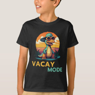 Funny Vacay Mode Cute Dinosaur Family Vacation Sum T-Shirt
