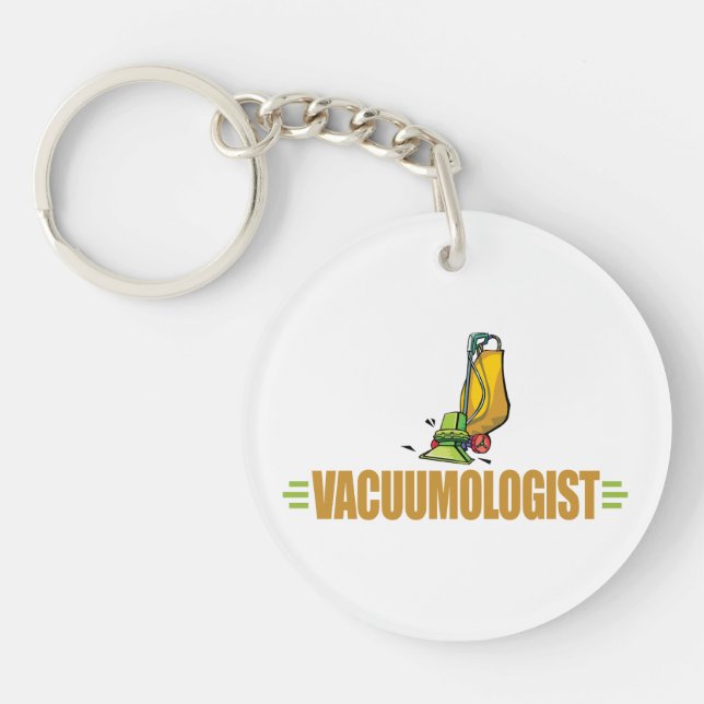 Funny Vacuuming Key Ring (Front)