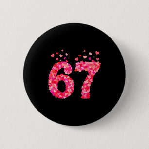 Funny Valentine 6 7 Meme Boy Six Seven Hearts Gen  Cm Round Badge