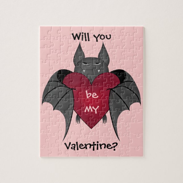 Funny Valentine bat Jigsaw Puzzle (Vertical)