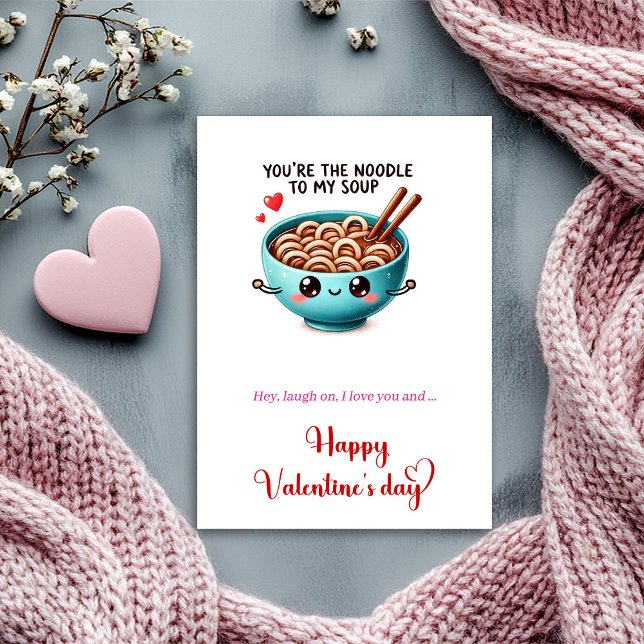 Funny Valentine Card with Cute Cartoon Food Humor (Funny Valentine Card with Cute Cartoon Food Humor)