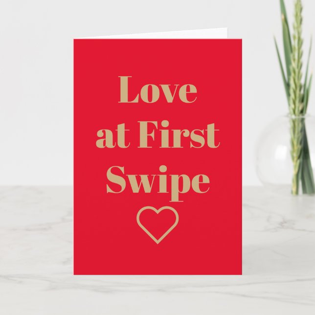 Funny Valentine Day Card Love at First Swipe (Front)