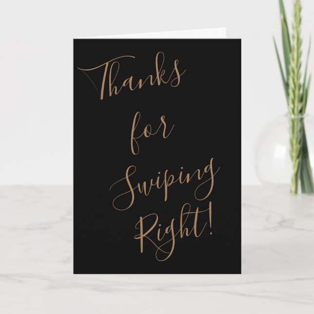 Funny Valentine Day Card Thanks for Swiping Right (Front)