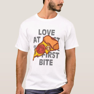 Funny Valentine Day Pizza Love At First Slice And T-Shirt