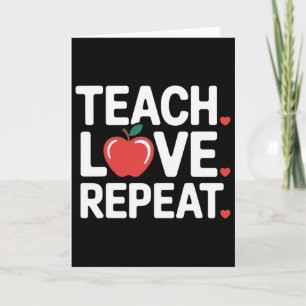 Funny Valentine Day Teacher Teaching Love Repeat S Card