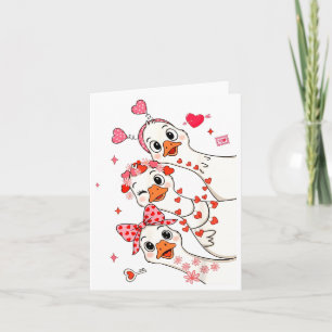 Funny Valentine Goose Nk Coquette Valentines Girls Card