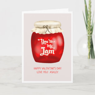 Funny valentine Jam quote beige 3 photos collage Card
