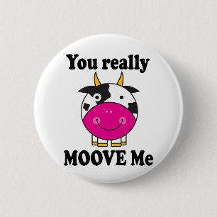 Funny Valentine Moove Me Cow Gift 6 Cm Round Badge