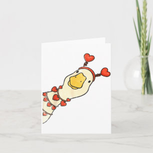 Funny Valentine Silly Gooses Duck Heart Love Match Card