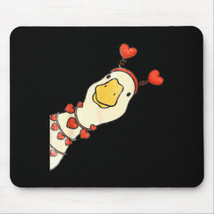 Funny Valentine Silly Gooses Duck Heart Love Match Mouse Pad