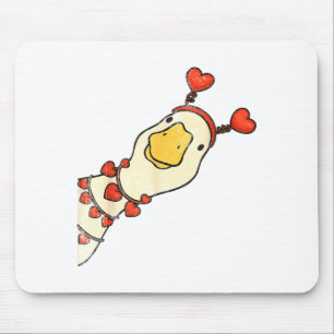 Funny Valentine Silly Gooses Duck Heart Love Match Mouse Pad