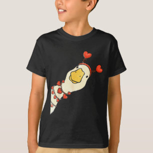 Funny Valentine Silly Gooses Duck Heart Love Match T-Shirt