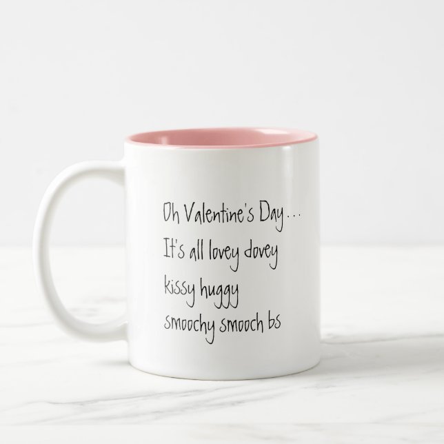 Funny Valentine Single Ladies Pink Mug (Left)