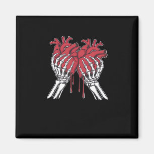 Funny Valentine Skeleton Heart Hands Classic Style Magnet