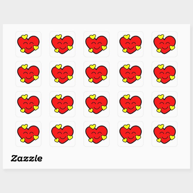 Funny Valentine Square Sticker (Sheet)