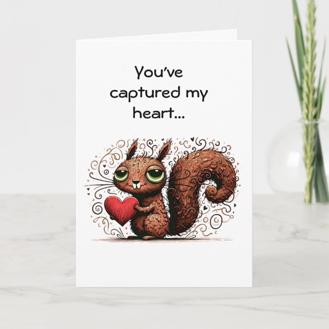 Funny Valentine Squirrel Card (Front)