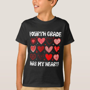 Funny Valentine Teacher Fourth Grade Has My Heart T-Shirt