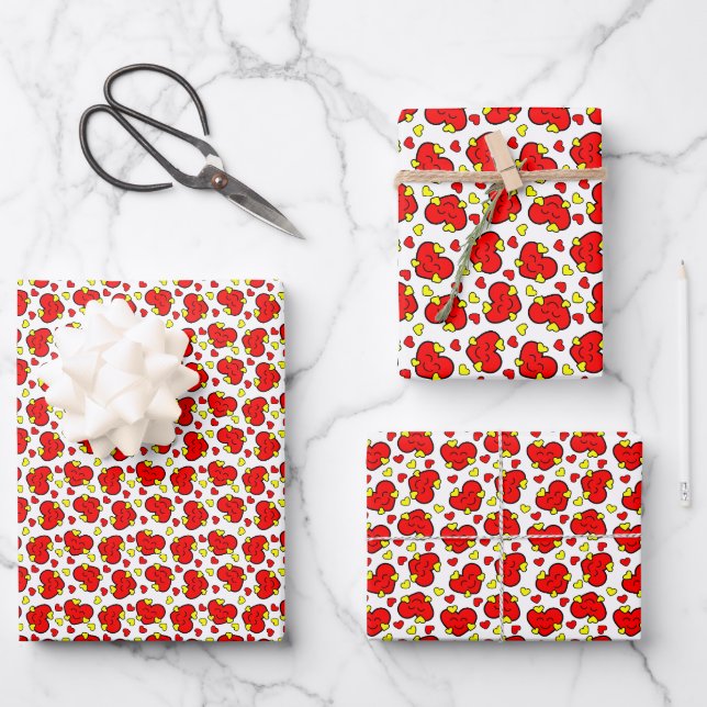 Funny Valentine Wrapping Paper Sheet (Front)