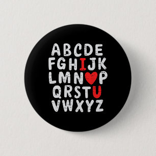 Funny Valentines Day Alphabet Abc Teachers Boys Gi 6 Cm Round Badge