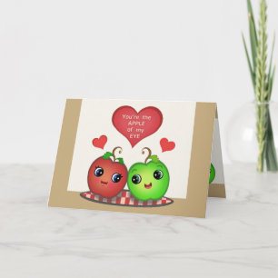 Funny Valentine's Day Apple Love Greeting Card