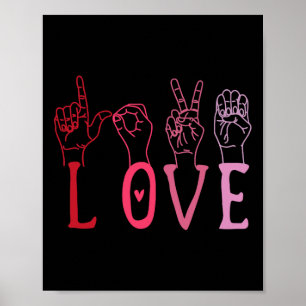 Funny Valentines Day Asl  Poster