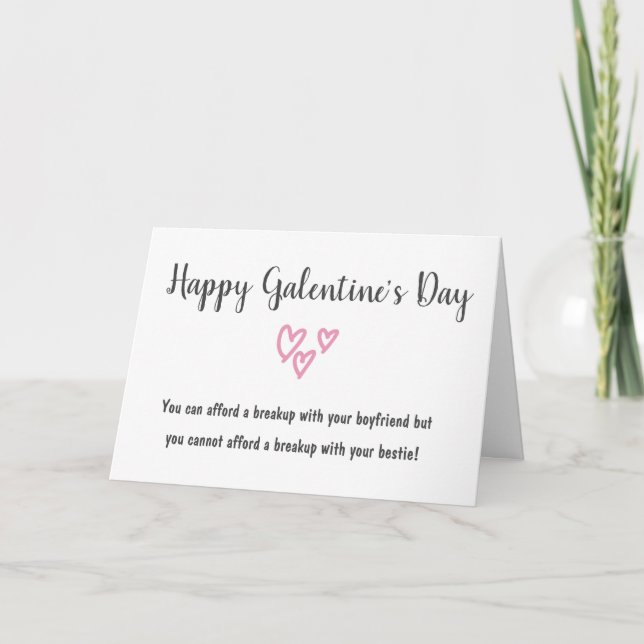 funny valentine's day best friend cute holiday card (Front)