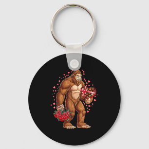Funny Valentines Day Bigfoot Heart Love Sasquatch  Key Ring