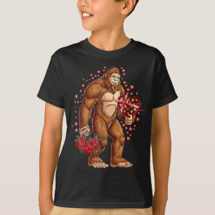 Funny Valentines Day Bigfoot Heart Love Sasquatch  T-Shirt