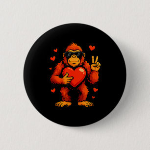 Funny Valentines Day Bigfoot Heart Sungles Sasquat 6 Cm Round Badge