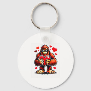 Funny Valentines Day Bigfoot Heart Sungles Sasquat Key Ring