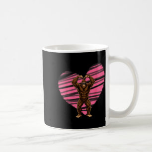 Funny Valentines Day Bigfoot Sungles In Heart Sasq Coffee Mug