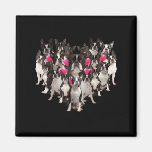 Funny Valentines Day Boston Terrier Heart Gift Dog Magnet