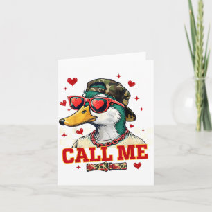 Funny Valentine's Day Boy Duck Hunting Call Me Tod Card