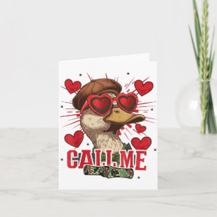 Funny Valentine's Day Boy Duck Hunting Call Me Tod Card