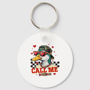 Funny Valentine's Day Boy Duck Hunting Call Me Tod Key Ring