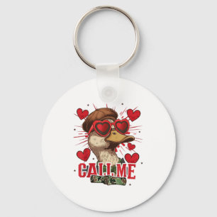 Funny Valentine's Day Boy Duck Hunting Call Me Tod Key Ring