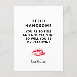 Funny Valentines Day Boyfriend Poem Personalised Holiday Postcard