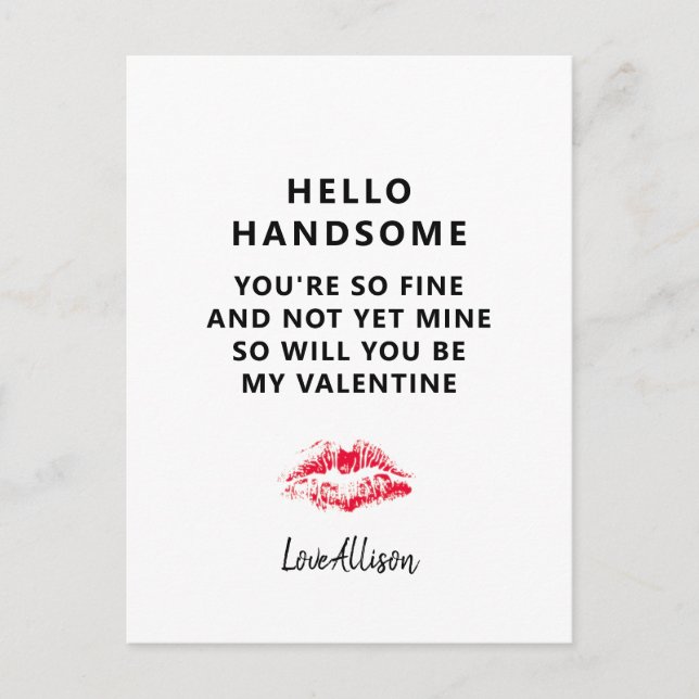 Funny Valentines Day Boyfriend Poem Personalised Holiday Postcard (Front)