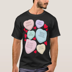 Funny Valentine's Day Candy Colorful Hearts Social T-Shirt