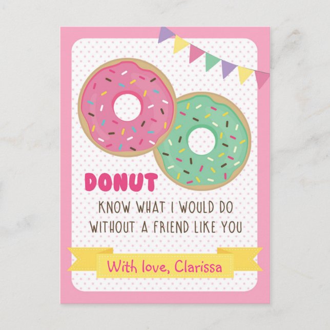 Funny Valentines Day Card Kids - Doughnut (Classro (Front)