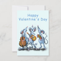 Funny Valentine's Day Card Romantic Musical Mouse