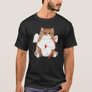 Funny Valentine's Day Cat Cupid Heart Persian Kitt T-Shirt