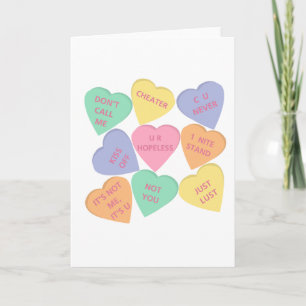 Funny Valentine's Day conversation hearts Holiday Card